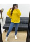 PULLOVER AJOURE PE0838 JAUNE