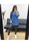 BLUSA OVERSIZE TENCEL PE0841 AZUL OSCURO