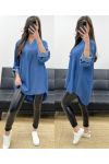 BLUSA OVERSIZE TENCEL PE0841 AZUL OSCURO