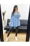 BLUSA OVERSIZE TENCEL PE0841 AZZURRO