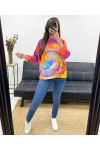 3/4 SLEEVE PRINTED SWEATER P0847-1 TIE AND DYE 1