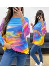 3/4-2 PRINTED SWEATER SLEEVES P0847 TIE AND DYE 2