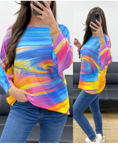 3/4-2 PRINTED SWEATER SLEEVES P0847 TIE AND DYE 2