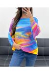 3/4-2 PRINTED SWEATER SLEEVES P0847 TIE AND DYE 2