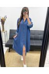 LONG SHIRT DRESS TENCEL PE0844 DARK BLUE