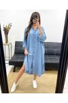 LONG SHIRT DRESS TENCEL PE0844 LIGHT BLUE