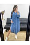 LONG SHIRT DRESS TENCEL PE0844 BLUE MEDIUM