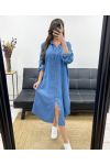 LONG SHIRT DRESS TENCEL PE0844 BLUE MEDIUM