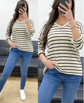 LUREX KNIT SAILOR SWEATER PE0769 BLACK