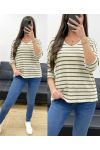 LUREX KNIT SAILOR SWEATER PE0769 KHAKI