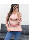 LUREX KNIT SAILOR SWEATER PE0769 ROOD