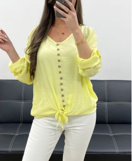 TOP CON BOTTONE AH250791 GIALLO