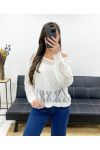 CROCHET SWEATER PE0458 WHITE