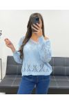 PE0458 CROCHET SWEATER SKY BLUE