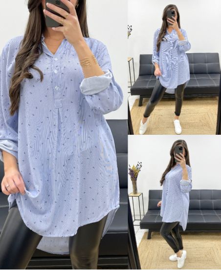 FLUID STRIPE TUNIC ANCHOR BOAT PE0464 BLUE