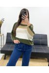 LUREX GESTREIFTER PULLOVER AH250652 GRÜN