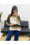 LUREX GESTREIFTER PULLOVER AH250652 GRÜN