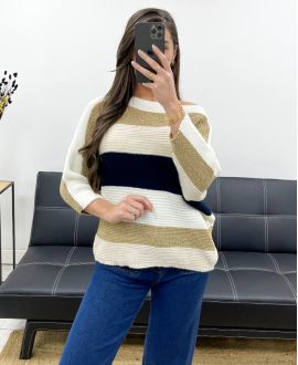 LUREX STRIPED JUMPER AH250652 WHITE