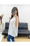 BLUSA IN COTONE RICAMATA PE0697 BIANCO