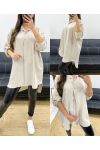 CAMICIA LUNGA OVERSIZE PE0479 BEIGE