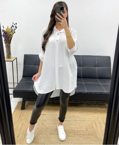 LONG OVERSIZED SHIRT PE0479 WHITE