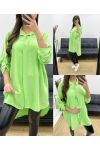 CAMICIA LUNGA OVERSIZE PE0479 LIME GREEN