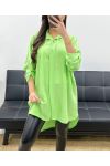 CAMICIA LUNGA OVERSIZE PE0479 LIME GREEN