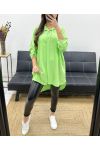 CAMICIA LUNGA OVERSIZE PE0479 LIME GREEN