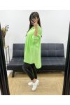 CAMICIA LUNGA OVERSIZE PE0479 LIME GREEN