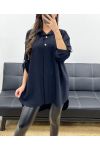 CAMICIA LUNGA OVERSIZE PE0479 NERA