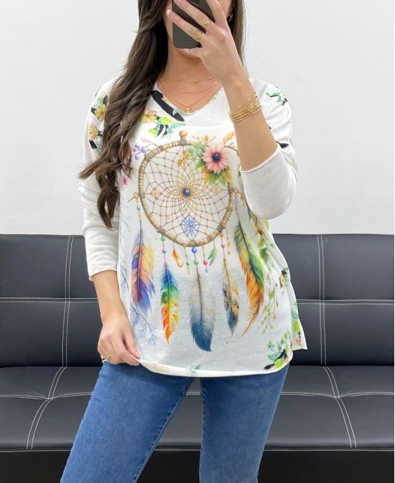 LIGHTWEIGHT PRINTED SWEATER PE0487 CATCHER DREAMS SPRING