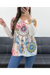 LEKKI SWETER Z NADRUKIEM PE0487 PACHWORK DREAM CATCHER