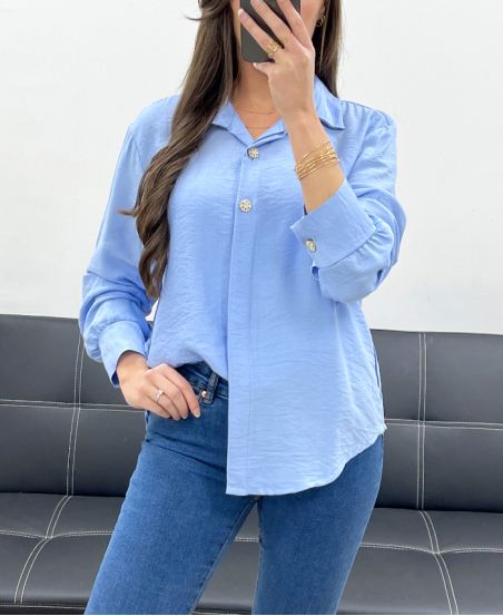 DETTAGLI CAMICIA BOTTONI PE0474 AZZURRO CIELO