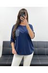 COTTON POCKET T-SHIRT SEQUINED PE0810 NAVY