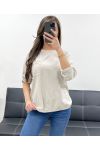 KATOENEN POCKET GLITTER T-SHIRT PE0810 BEIGE