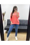 T-SHIRT AUS BÖHMISCHEM BAUMWOLLSATIN PE0764 CORAL