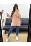 MAGLIA OVERSIZE CUORI LUREX PE0343 ROSA