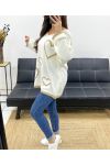 OVERSIZED SWEATER HEARTS LUREX PE0343 WHITE