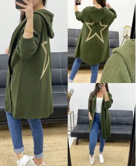 CHALECO CON CAPUCHA STAR-BACK PE0324 KHAKI