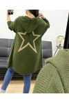 CHALECO CON CAPUCHA STAR-BACK PE0324 KHAKI