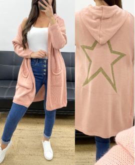 STAR-BACK HOODED VEST PE0324 PINK