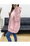 MILANO FELPA OVERSIZE IN FELPA CON CAPPUCCIO PE0301 ROSA