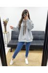 MILANO PE0301 GRIJS OVERSIZED FLEECE SWEATSHIRT MET CAPUCHON