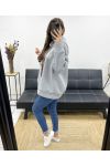 MILANO PE0301 GREY OVERSIZED HOODED FLEECE SWEATSHIRT