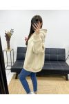 MILANO OVERSIZE-SWEATSHIRT MIT KAPUZE PE0301 BEIGE