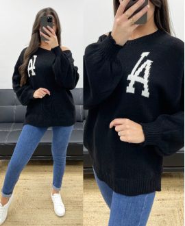 LOS ANGELES PULLOVER SS0307 BLACK