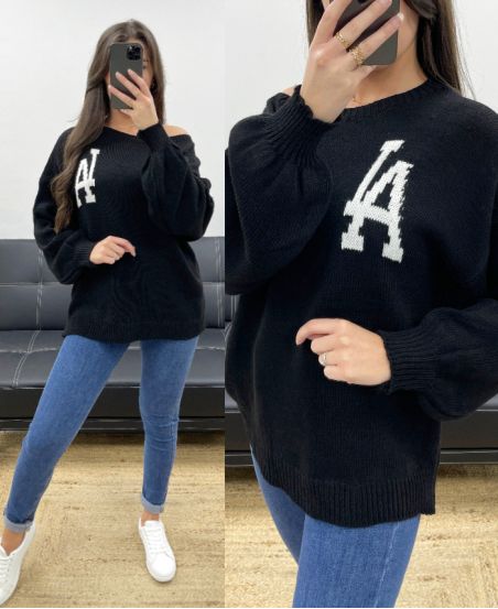 LOS ANGELES PULLOVER SS0307 SCHWARZ