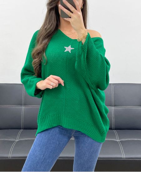 STAR SWEATER PE0317 EMERALD