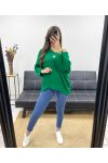 SWETER W GWIAZDKI PE0317 SZMARAGD