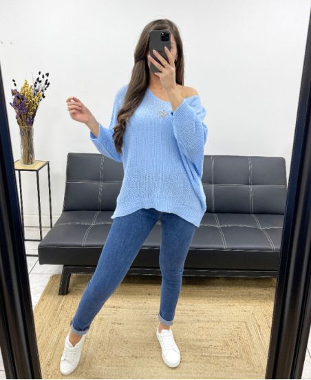 PULLOVER STAR PE0317 AZZURRO CIELO